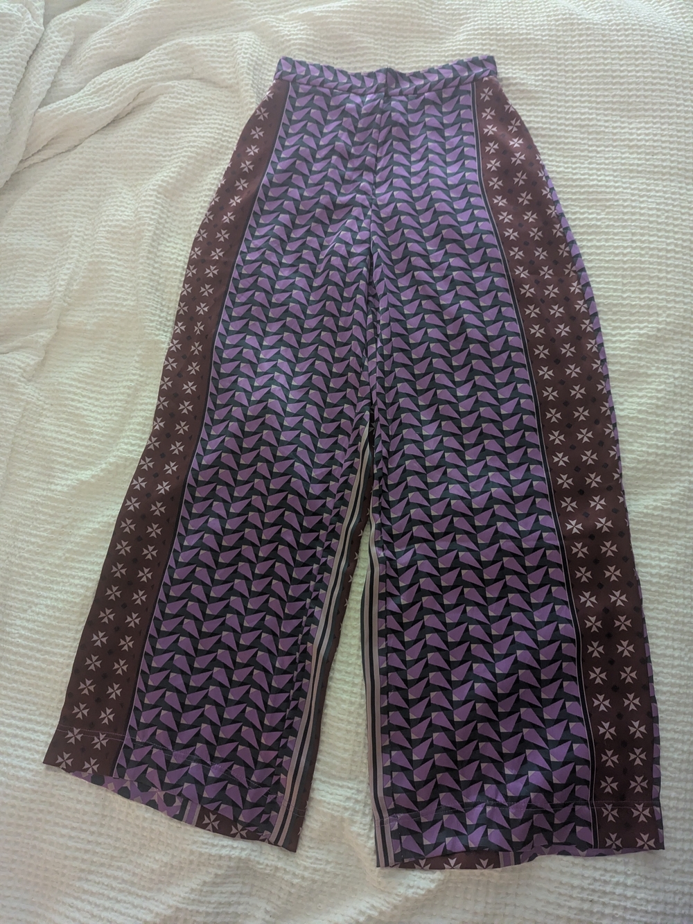 House of Harlow 1960 Purple and Brown Wide Leg Pants